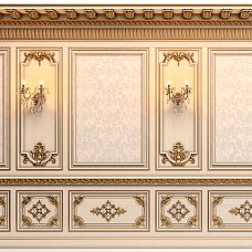 Carved decorative patterns on the wall, wooden insert N-409