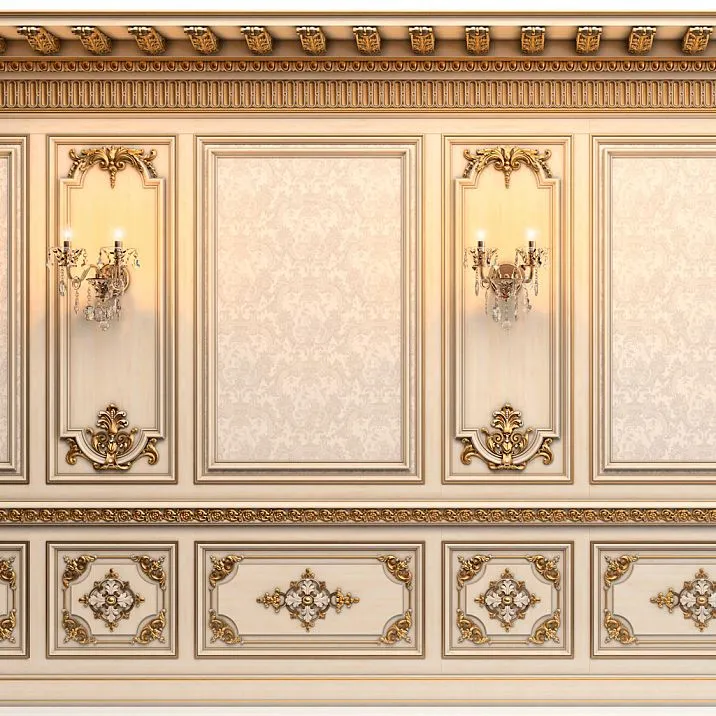 Carved decorative patterns on the wall, wooden insert N-409