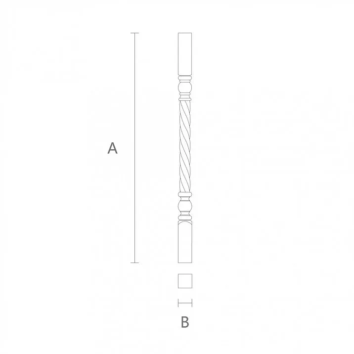 Beautiful wooden baluster for the L-050 staircase &mdash; drawing