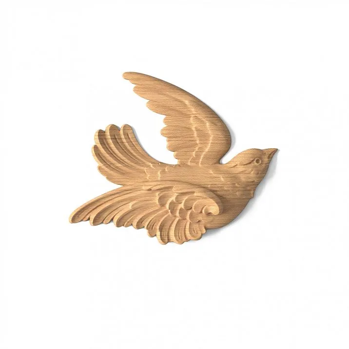 Carved Applique N-476L in the Shape of a Bird (Background)