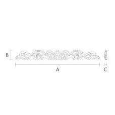 Wooden carved insert N-214 for interior decoration, furniture, walls &mdash; drawing