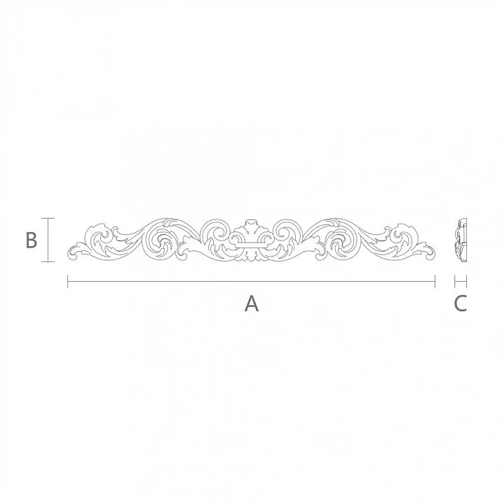 Wooden carved insert N-214 for interior decoration, furniture, walls &mdash; drawing