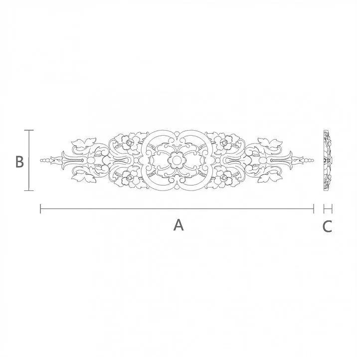 Elegant and beautiful wooden overlay with natural motifs in wood carving technique