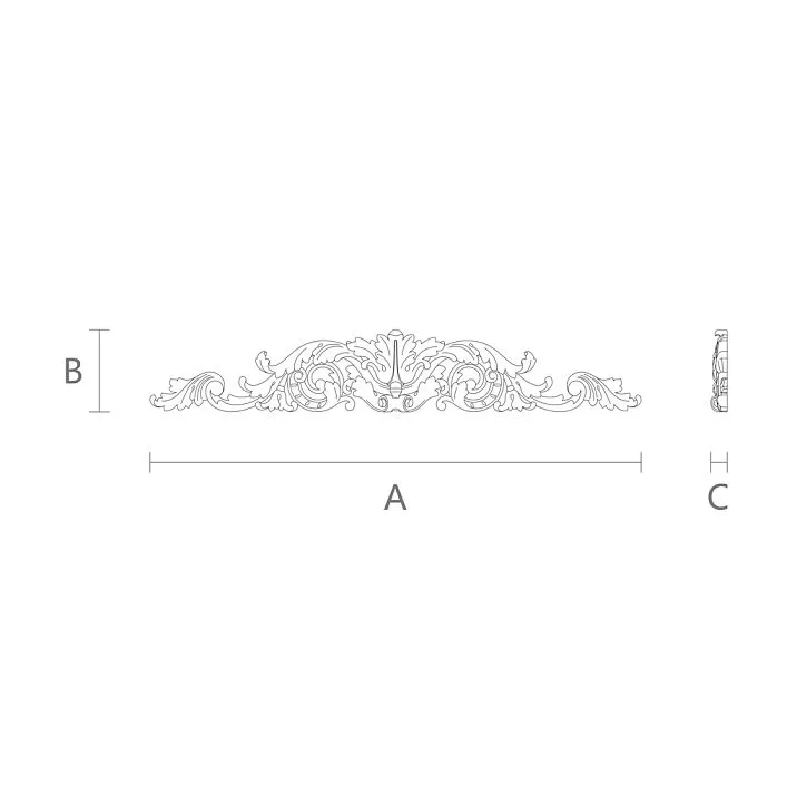 NPU-160 Polyurethane Carved Applique Drawing