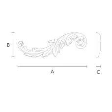 Carved Wooden Inlay N-458L - diagram