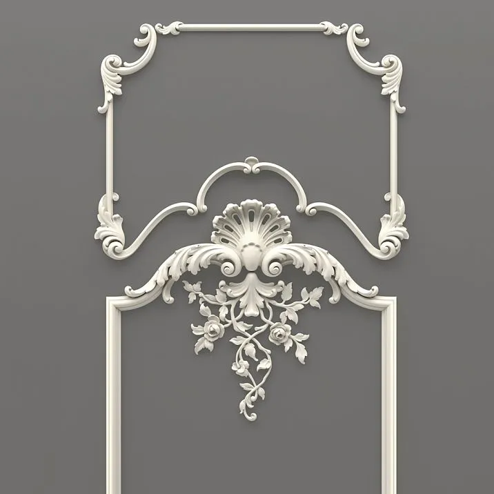 CPU.VRS-061 molded decoration panel with smooth lines and floral motifs in a residential space
