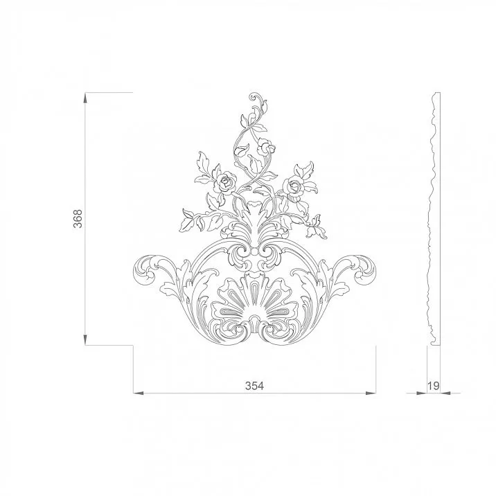 Polyurethane decoration set NPU.VRS-002 composition on the scheme