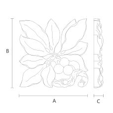 Wooden decor N-318L, 50 mm size, buy at the Stavros interior decor store