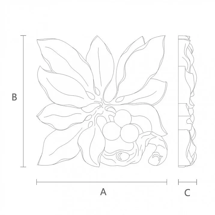 Wooden decor N-318L, 50 mm size, buy at the Stavros interior decor store