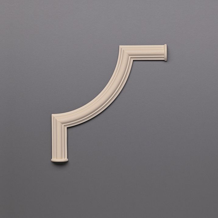 Corner molding MLDPU-002U made of polyurethane on the wall in the interior