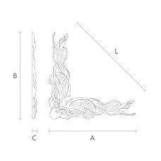 Decorative overlay made of oak or beech with floral pattern