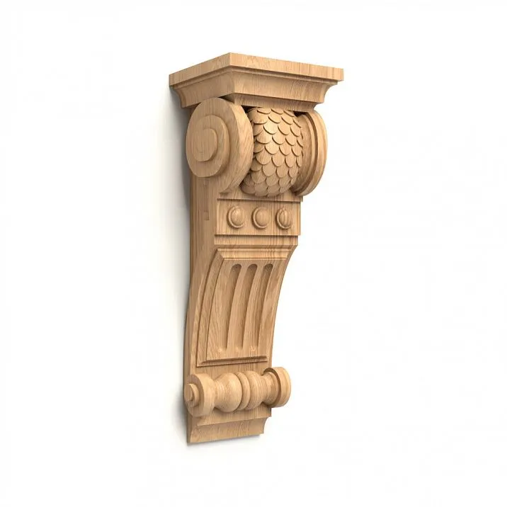 Carved Bracket KR-030 in the Living Room Interior