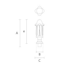 Post cap L-104 &mdash; universal and practical decorative element drawing