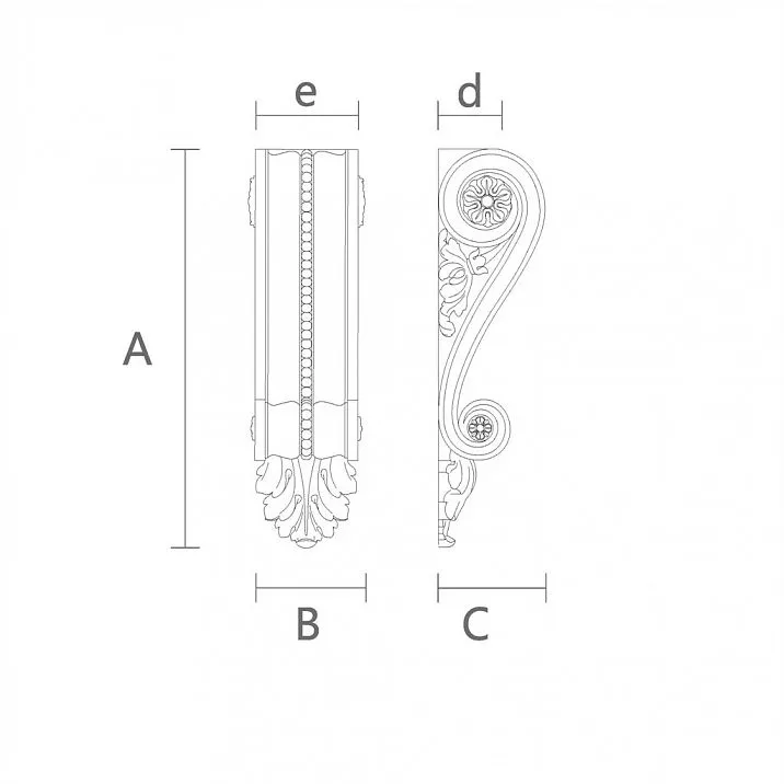 Premium carved bracket KR-016 for refined taste drawing