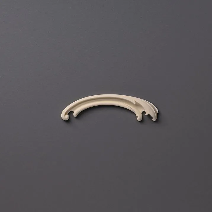 Carved overlay NPU-432R made of STAVROS polyurethane with wavy curls and arcs for furniture and door decoration, right version photo