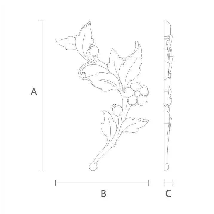 NPU-471R molding decor size scheme for mounting on walls or ceilings