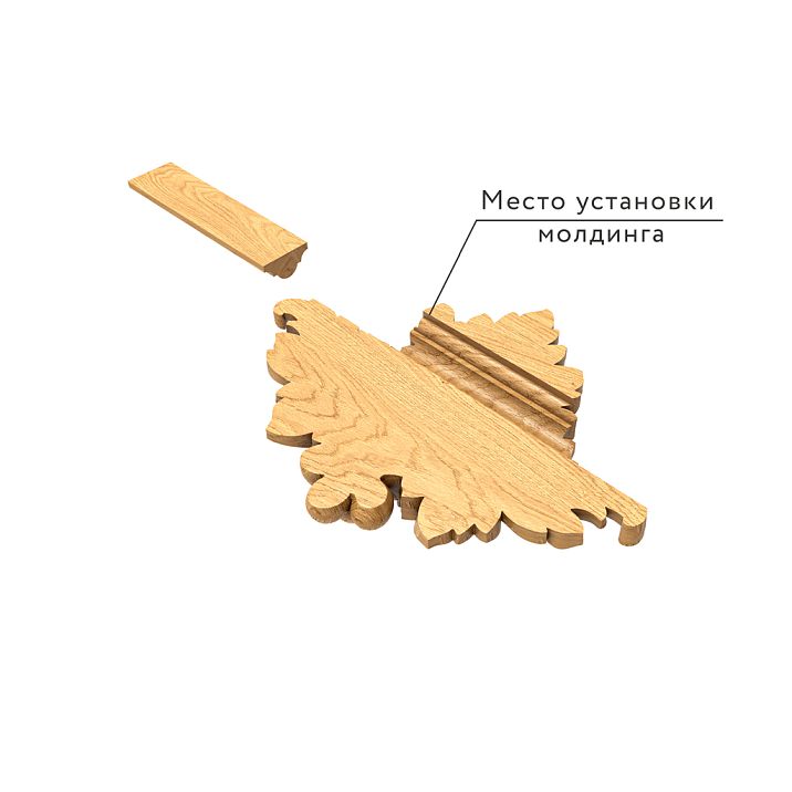 Installation location of molding on the reverse side of decorative element N-257-1
