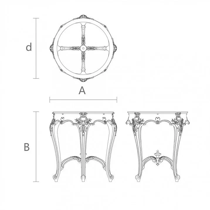 Table base STL-027 drawing