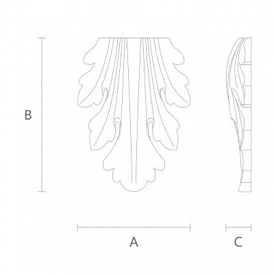 Carved cover plate N-129 с цветочным мотивом чертеж