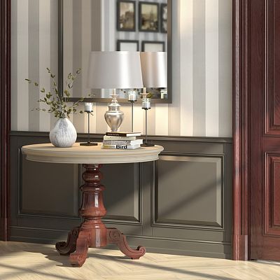 Table на основе резного подtableья STL-007  в интерьере