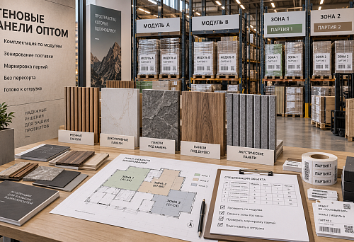Wall panels for furnishing a project by modules and zones