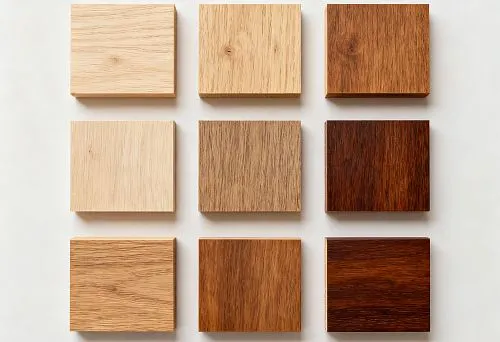 Wood samples in various shades &mdash; a working palette for Russian-style interiors without excessive ethnographic decoration