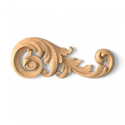 Carved cover plate N-120R из дуба на белом фоне