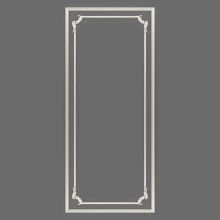 CPU-5-1 Molding Decor Kit: Tall vertical frame with classic corner scrolls, wall panel framing