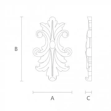 Carved applique N-190 made of natural wood photo