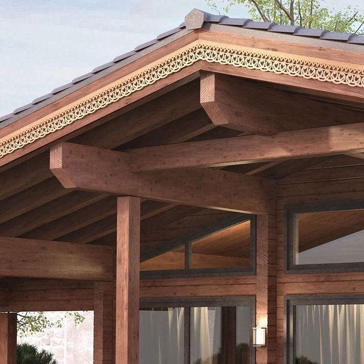 Carved door stop NL-5 made of wood for windows, doors, and roof