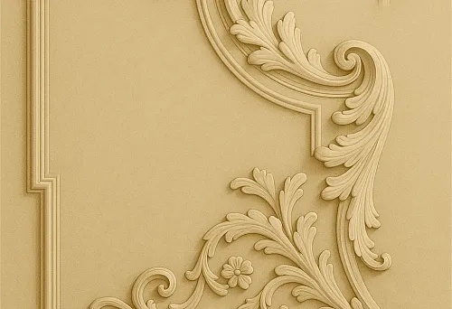 Ceiling Molding with Floral Ornamentation in Classical Style