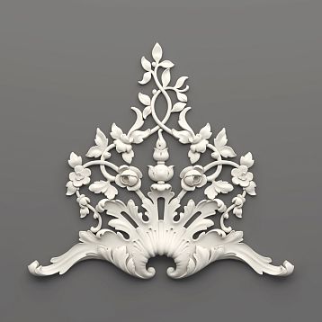 Relief decoration NPU.VRS-014L &ndash; polyurethane ornament for walls and furniture.