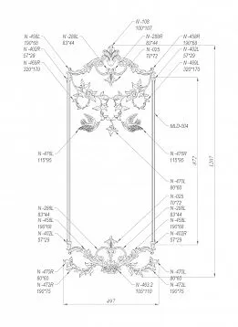 C-049 wooden decor set - a set of 18 carved appliqu&eacute;s of different sizes and shapes