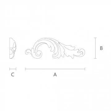 Handmade wooden decor - carved insert N-014R