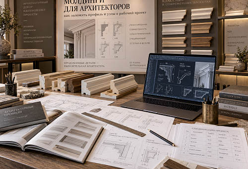 Moldings for architects in a working project