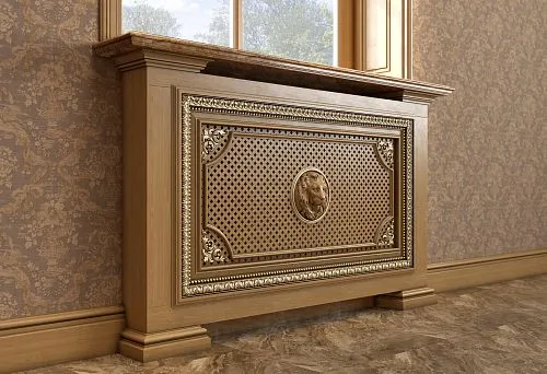 Luxurious Decorative Panel Made of Natural Wood with Classic Carved Elements