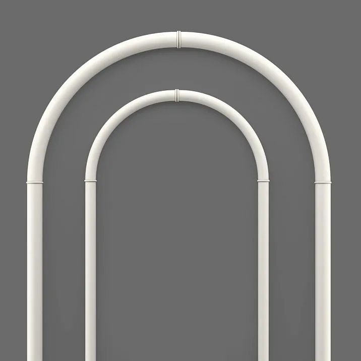 CPU-3-4 Decorative Molding Kit &mdash; upper arched part, close-up of joints and profile of polyurethane frame for painting