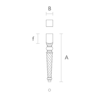 Чертеж ножки для журнального tableа