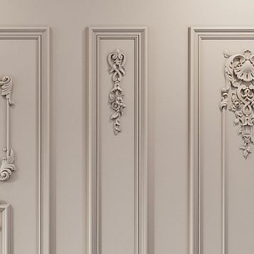 CPU-5-6 'Versailles' Molding Decor Kit &mdash; Narrow panel with frame and central ornament, polyurethane