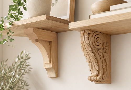 Comparison of wooden shelf brackets KR-070 and KR-022