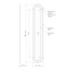 CPU-3-4 Decorative Molding Kit Drawing: height 2300 mm, width 408 mm, thickness 13 mm, profile elements and radii