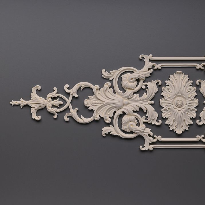 Carved polyurethane overlay NPU-422 - a decorative element for walls and furniture
