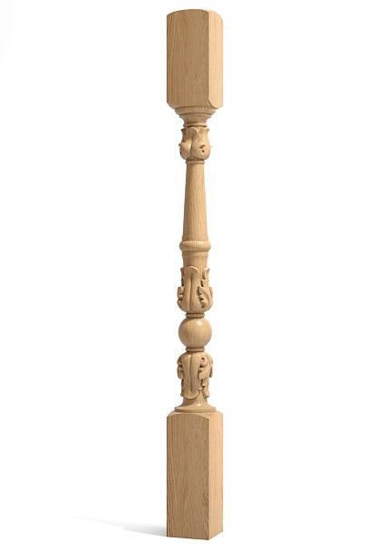 Carved wooden pillar for stair L-078 - 0