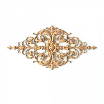 Floral ornament on carved wooden appliqu&eacute; N-420