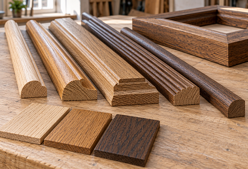 Oak moulding with natural wood grain