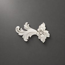 Molding decoration NPU-425L in close-up, showing the floral motif and elegant scrolls