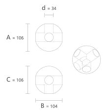 Diagram of geometric figure KN-017 with frontal and volumetric views of the product.