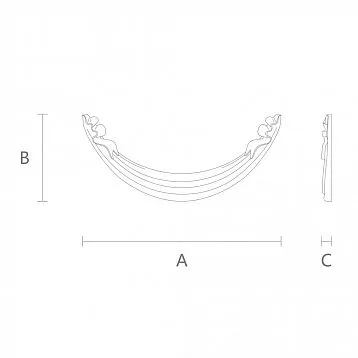 Wooden ribbon on furniture applique