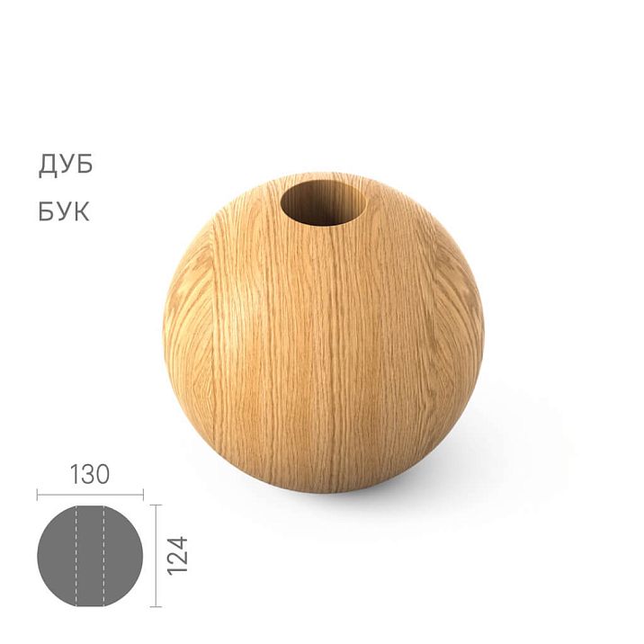 Geometric shape KN-014 made of wood with a round hole for a decorative post
