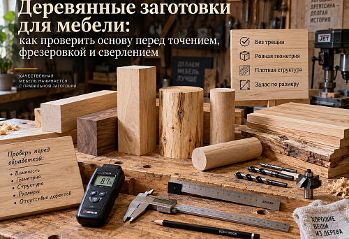 Wooden blanks for furniture before processing